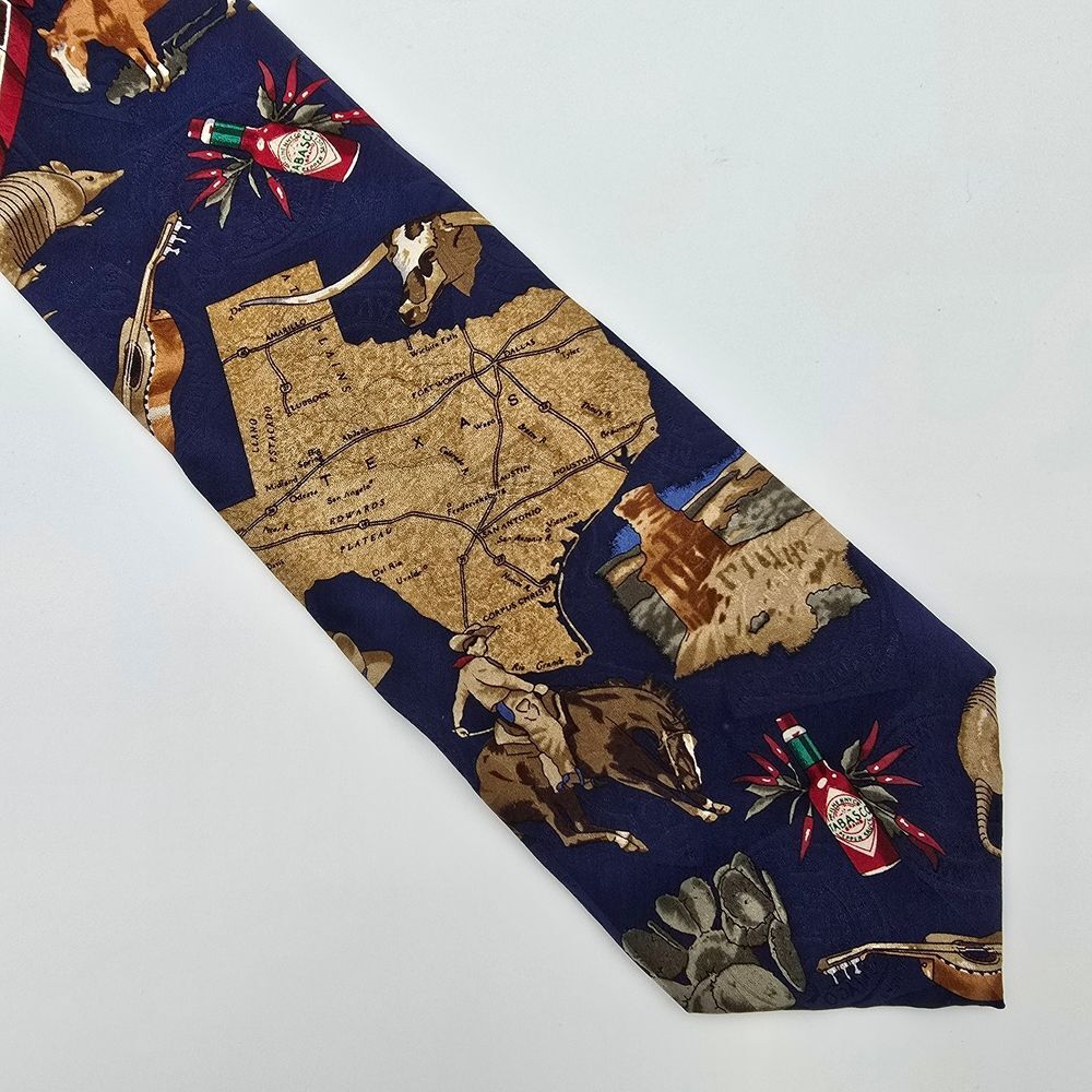 VTG Tabasco Greetings from Texas Men's Silk Tie 4x58